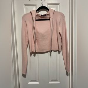 Pink Brandy Melville Cropped Hoodie